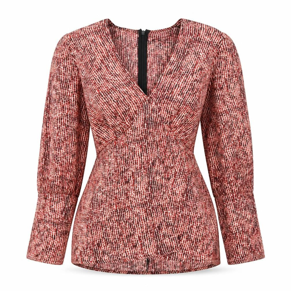 Womens UK Size 12 AX Paris Red Polyester Blouse
