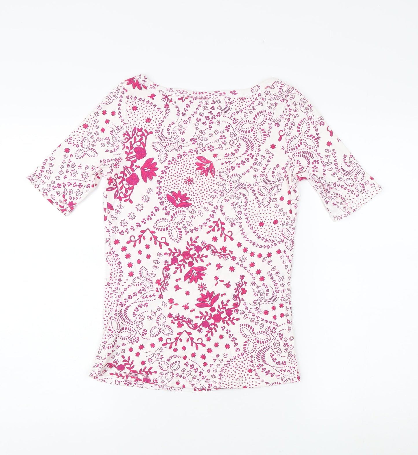 Marks and Spencer Women's Pink T-Shirt UK 10 Floral
