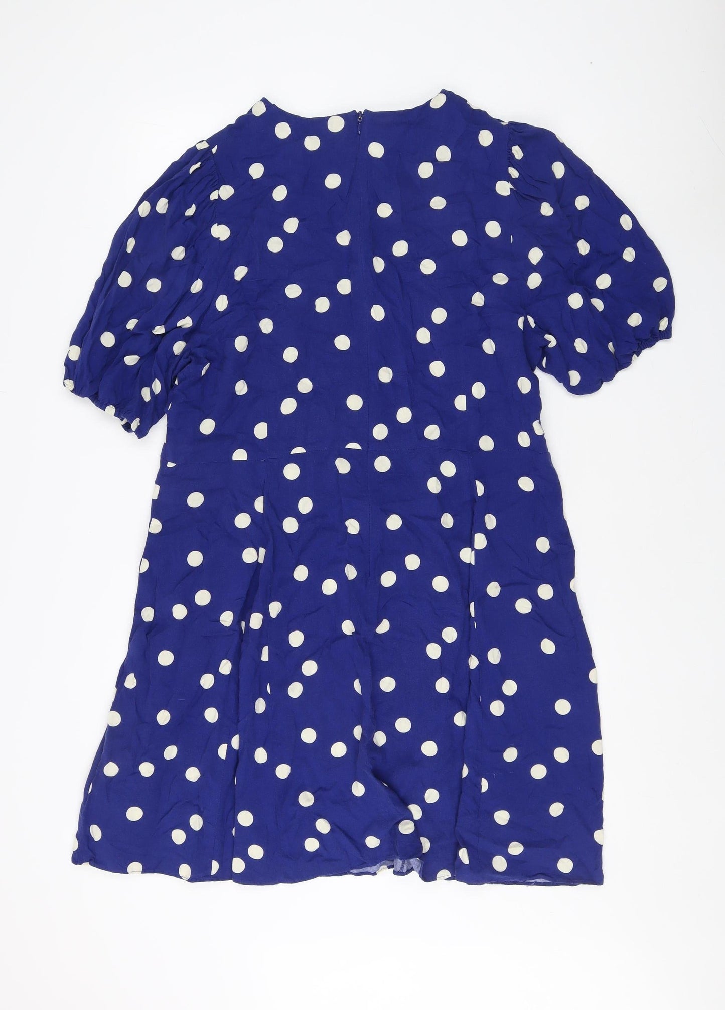 Next Women's Blue Polka Dot A-Line Dress Size 20