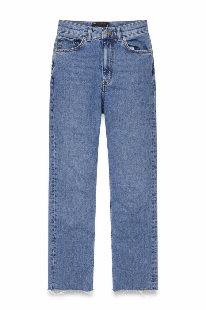 Front view of ASOS Women's Blue Straight Jeans, size 26