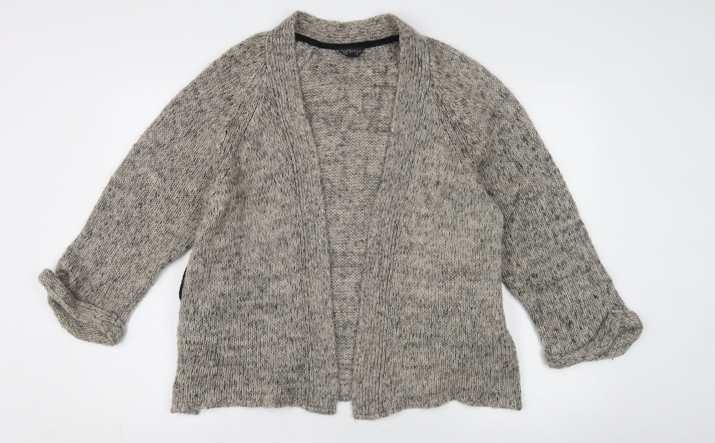 Topshop Women's Grey Chunky Open Front Cardigan UK 10