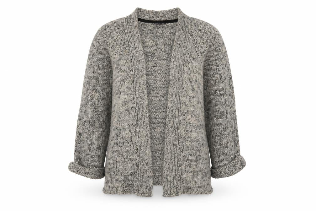 Topshop Women's Grey Chunky Open Front Cardigan UK 10
