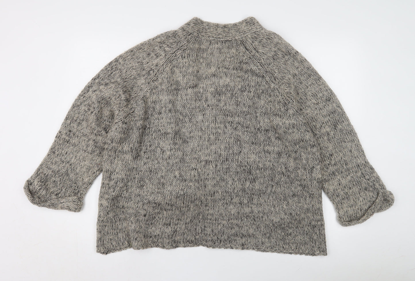 Topshop Women's Grey Chunky Open Front Cardigan UK 10