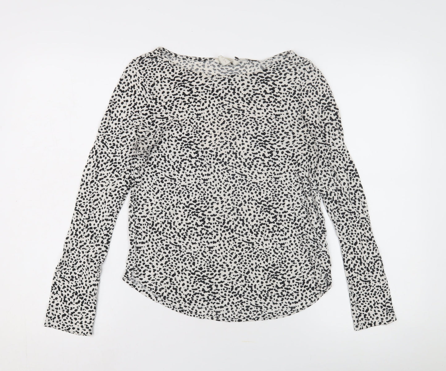 H&M Women's Black White Animal Print Top Size 8