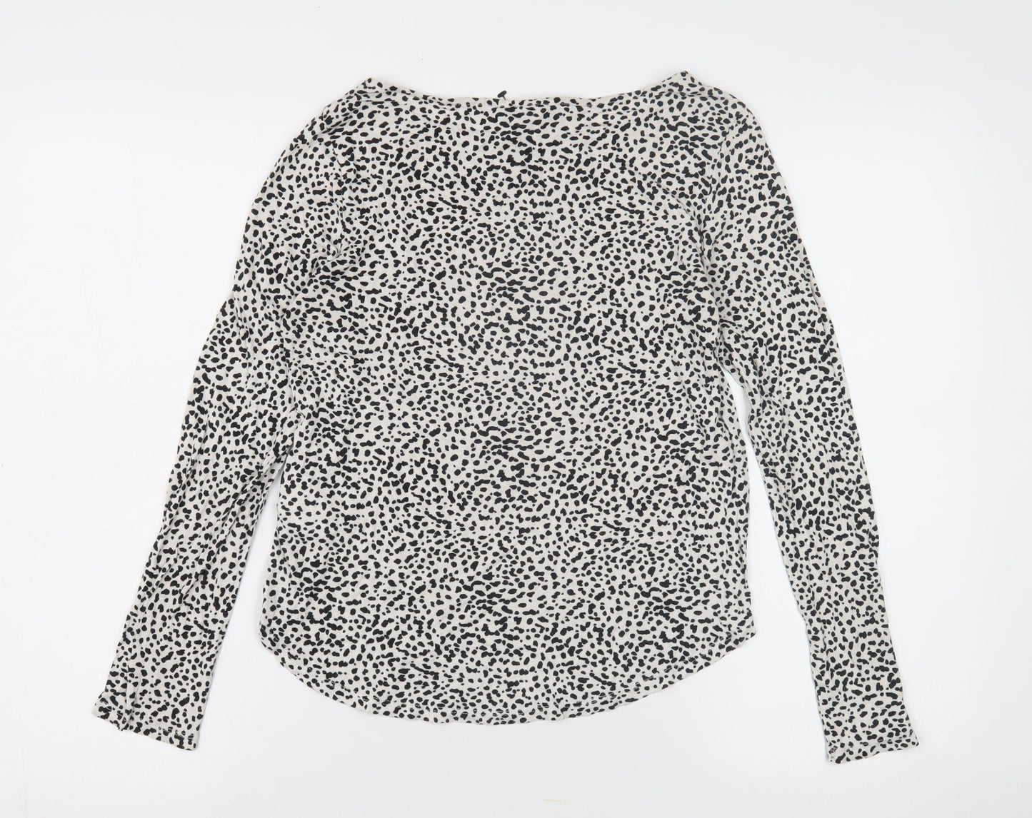 H&M Women's Black White Animal Print Top Size 8