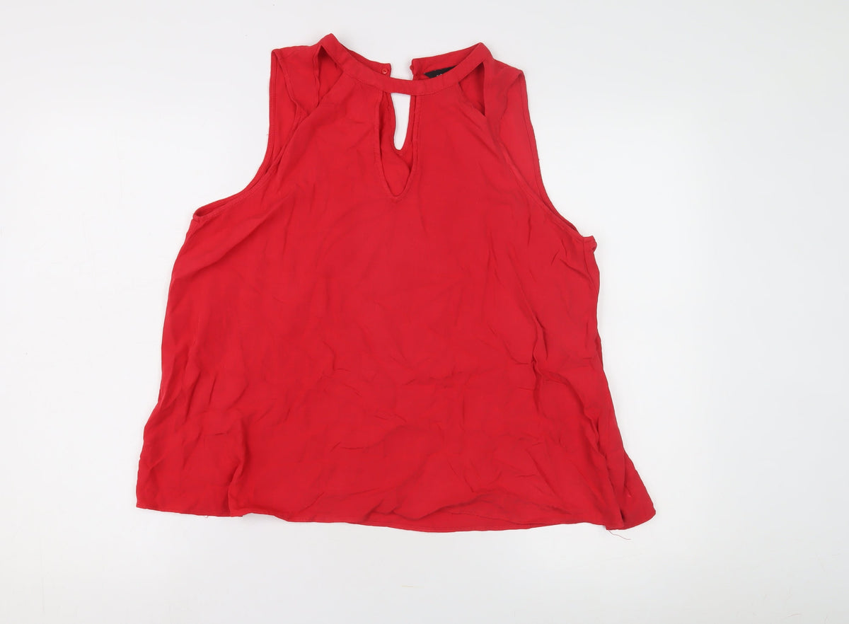 New Look Women's Red Sleeveless Tank Top - Size 8