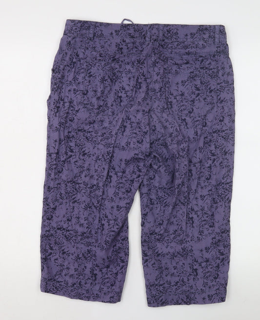 BHS Purple Floral Women's Trousers Size 10