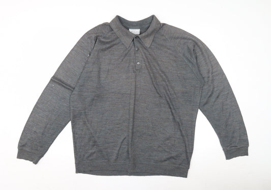 Burton Men's Grey Collared Jumper - Long Sleeve Large 52-54"