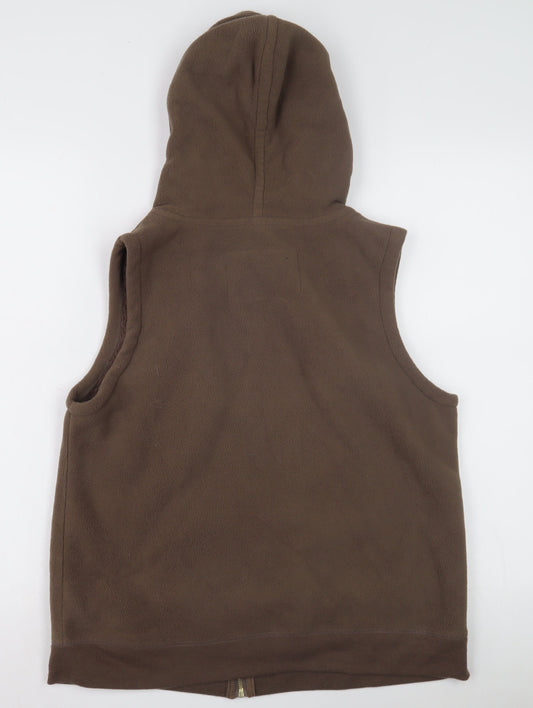 Authentic Casualwear Women's Brown Fleece Hoodie Vest Size 14