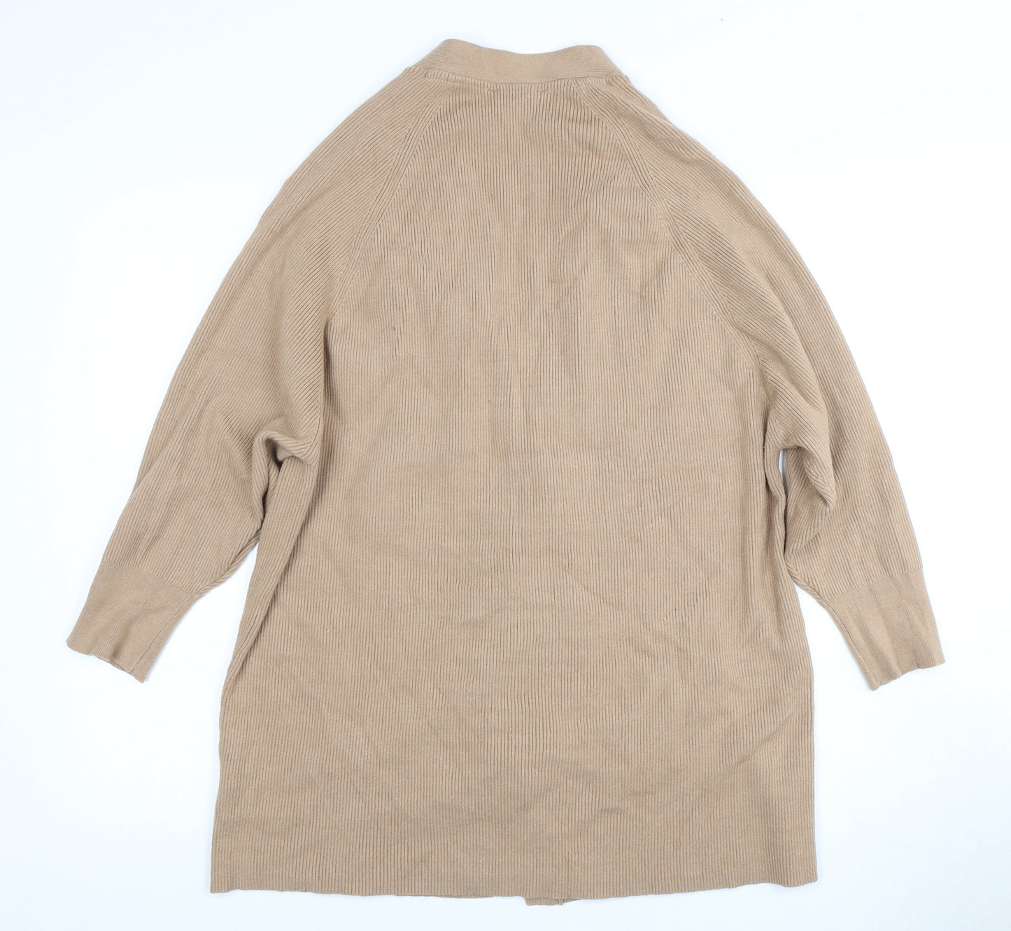 Principles Women's Beige Open Front Cardigan Size 16 with Pockets