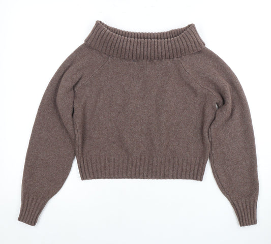 Hollister Women's Brown Cowl Neck Pullover Jumper S