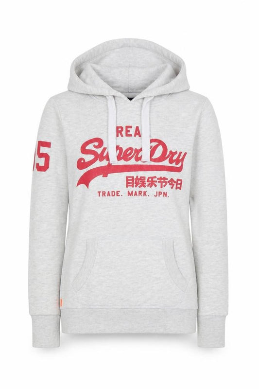 Womens UK 8 Regular Superdry Grey Pullover Hoodie