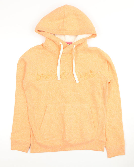 Weird Fish Women's Orange Pullover Hoodie, Size 12