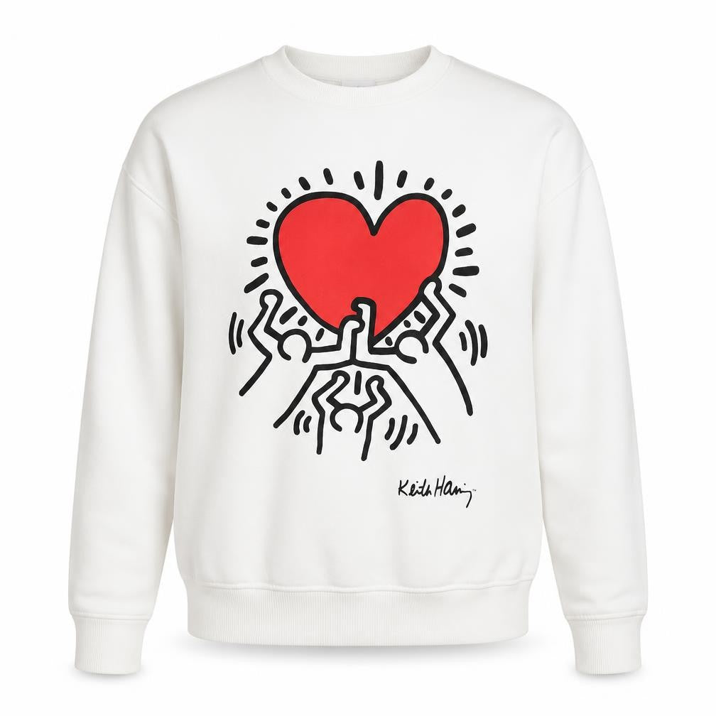 White Womens Pullover Sweatshirt, 2XS, Graphic Print, Casual