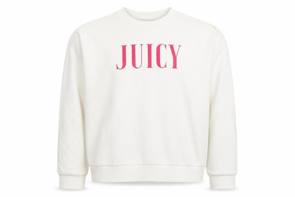 Front view of Juicy Couture girls’ white pullover sweatshirt, 11 years