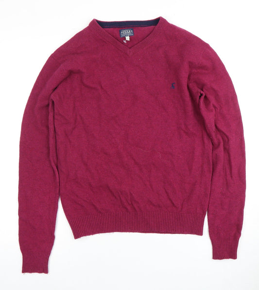 Joules Unisex Red V-Neck Pullover Jumper S