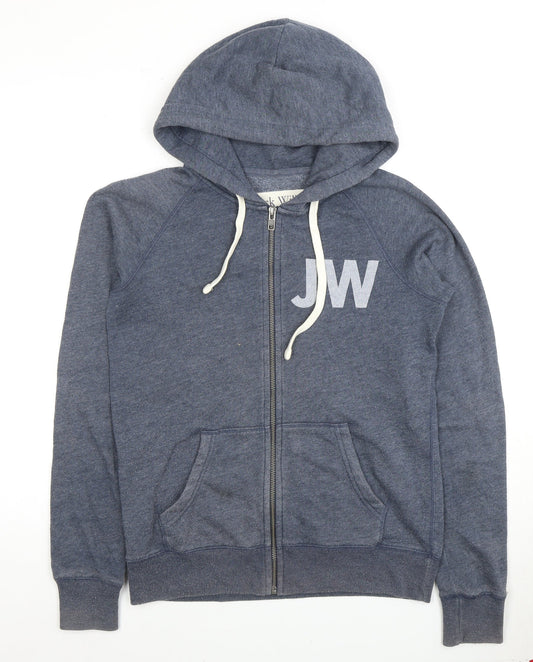 Jack Wills Women's Blue Full Zip Hoodie Size 8