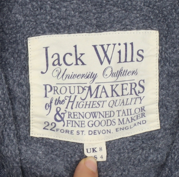 Jack Wills Women's Blue Full Zip Hoodie Size 8