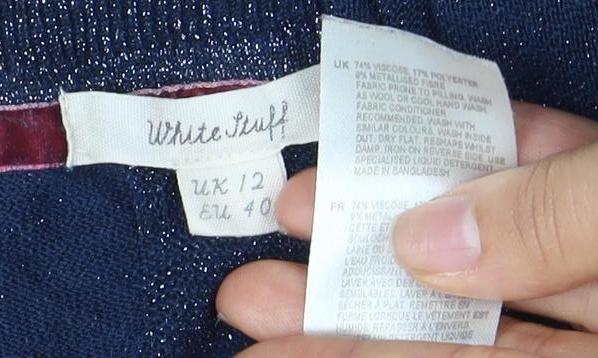 White Stuff Women's Blue Knit Pullover Size 12