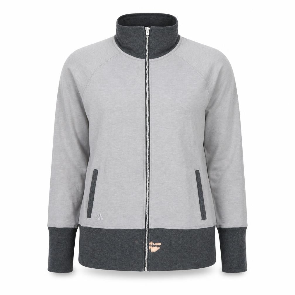 Unisex Adults UK M Regular adidas Grey Full Zip Sweatshirt