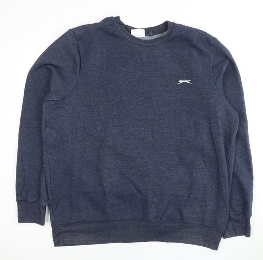 Slazenger Men's XL Blue Pullover Sweatshirt - Logo, Knit, Crew Neck