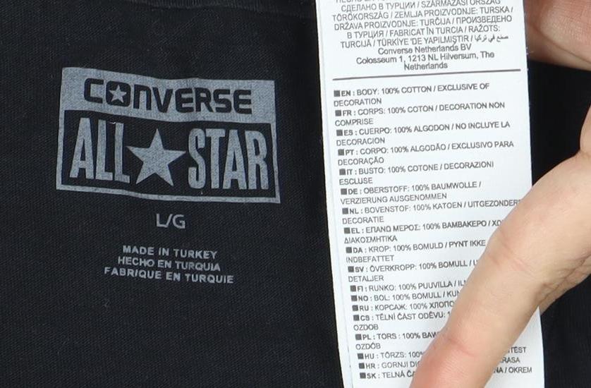 Converse Men’s Black Logo T-Shirt L