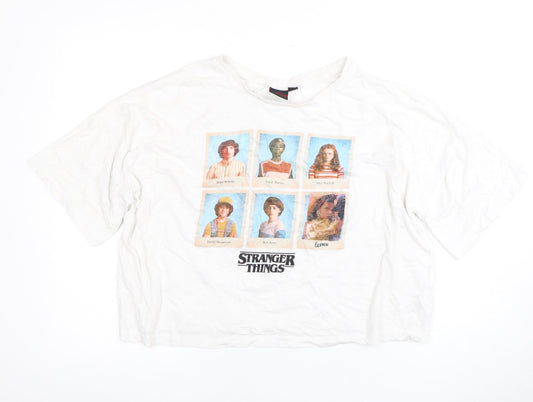 Netflix Stranger Things Unisex White Size 14 T-Shirt