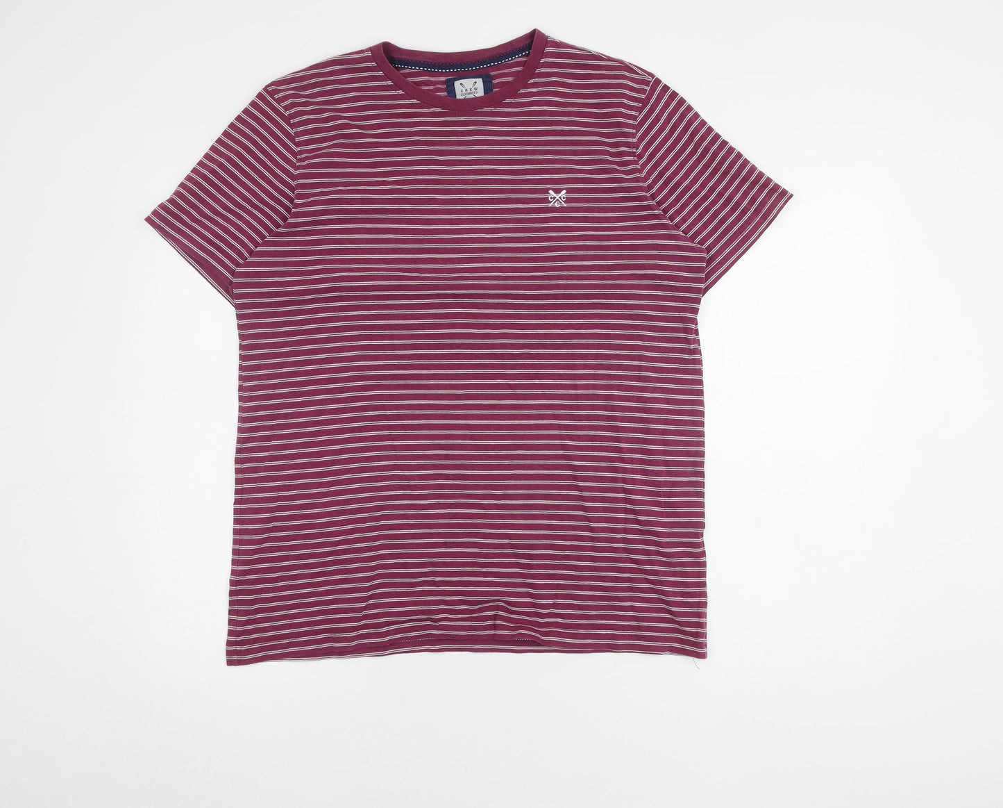 Crew Clothing Co. Unisex Red Striped T-Shirt, L