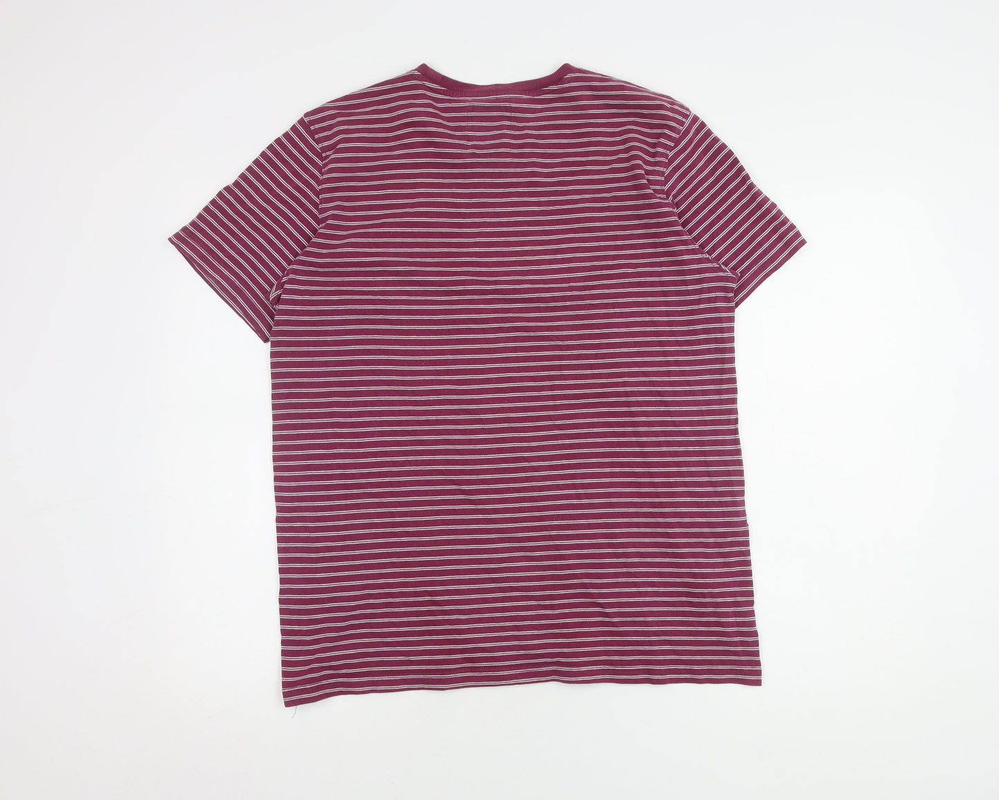 Crew Clothing Co. Unisex Red Striped T-Shirt, L