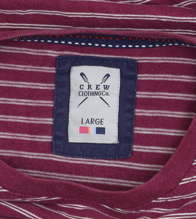 Crew Clothing Co. Unisex Red Striped T-Shirt, L