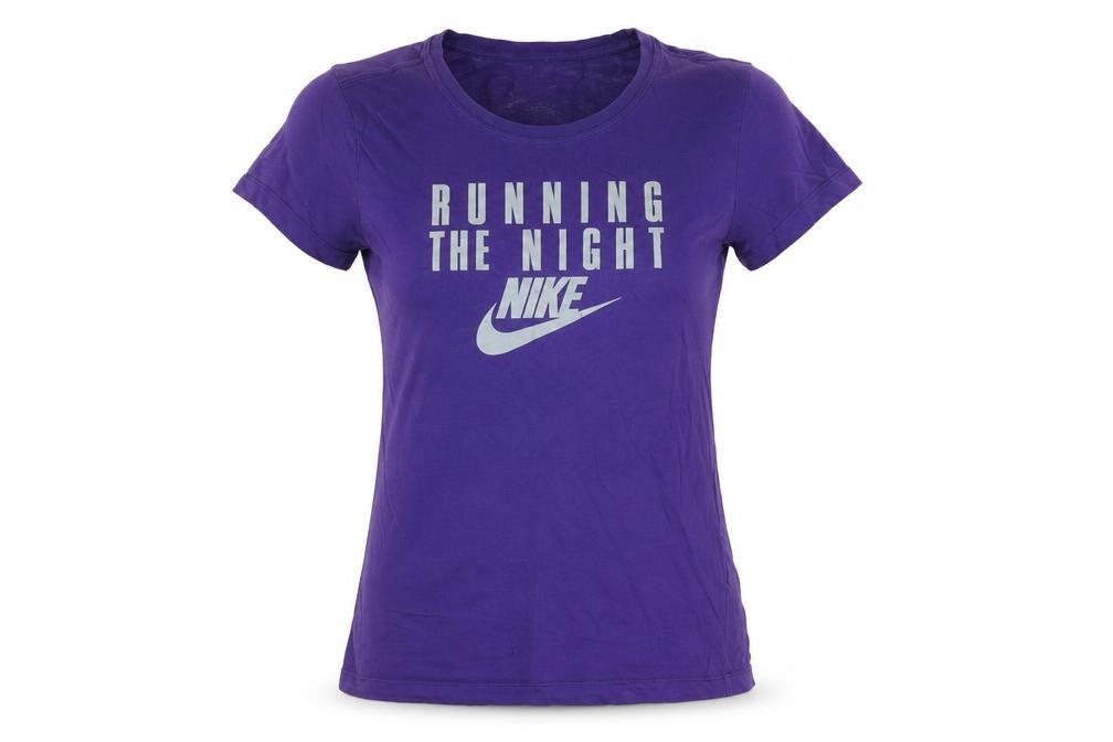 Unisex Adultss UK Size M Nike Purple 100% Cotton T-Shirt