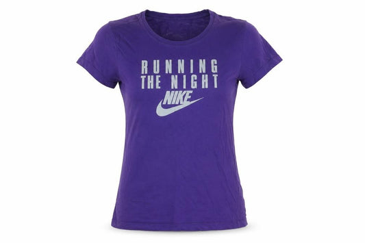 Unisex Adultss UK Size M Nike Purple 100% Cotton T-Shirt