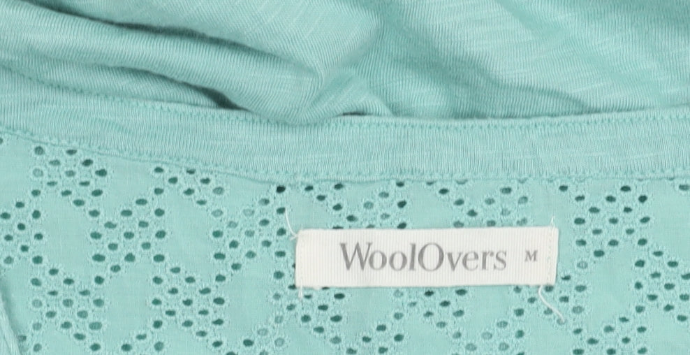 WoolOvers Women's Blue V-Neck Blouse M Long Sleeve