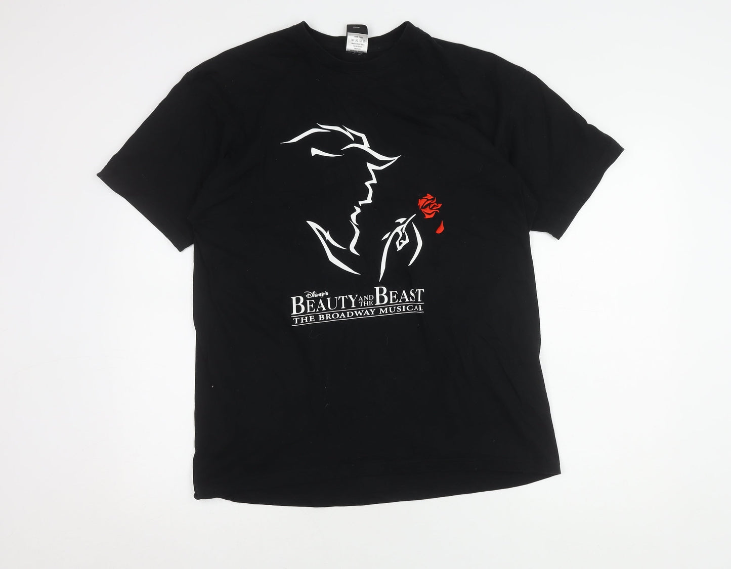 Disney Beauty and the Beast Black L T-Shirt Unisex