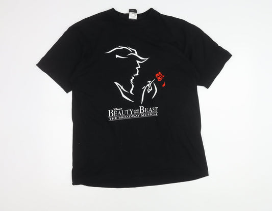 Disney Beauty and the Beast Black L T-Shirt Unisex