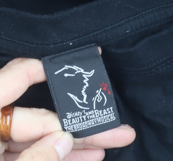 Disney Beauty and the Beast Black L T-Shirt Unisex