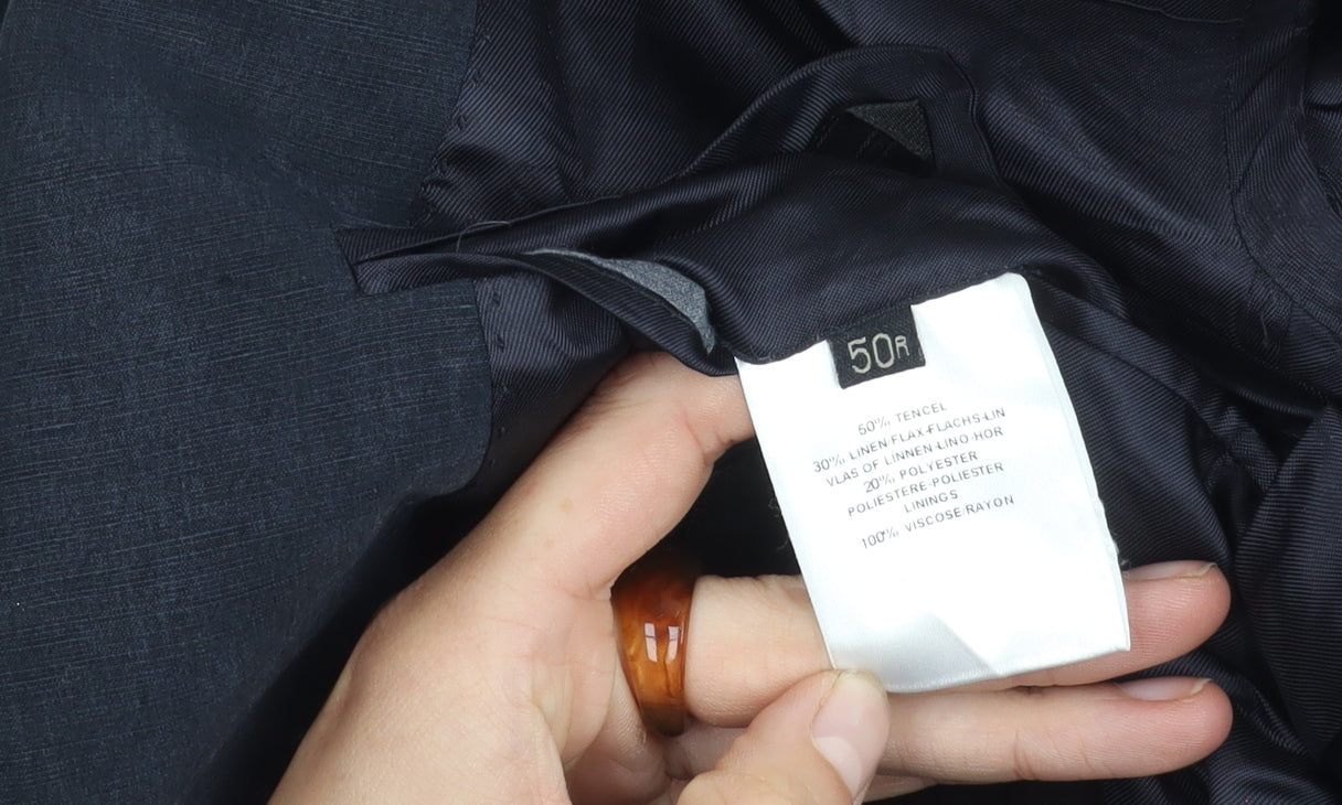 Jaeger Men's Blue Blazer, Size 50, Single-Breasted