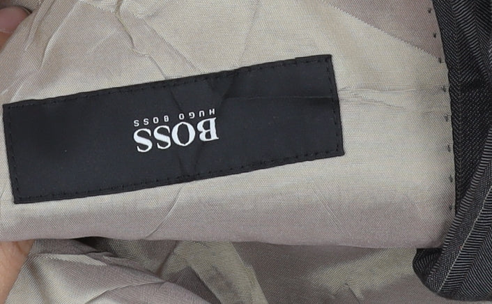 Hugo Boss Men's Grey Striped Suit Jacket 48