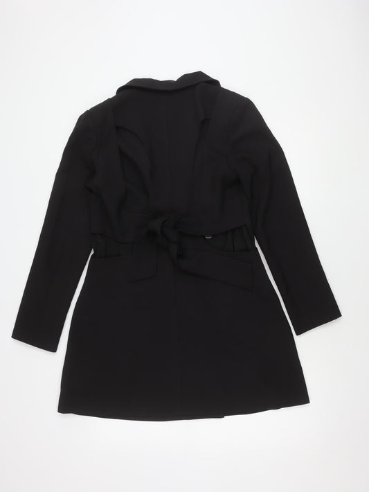 4th Reckless Women's Black Long Sleeve Belted Dress
