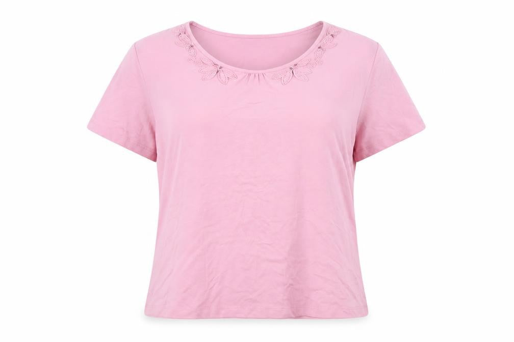 Womens UK Size 20 Eastex Pink Viscose Blend T-Shirt