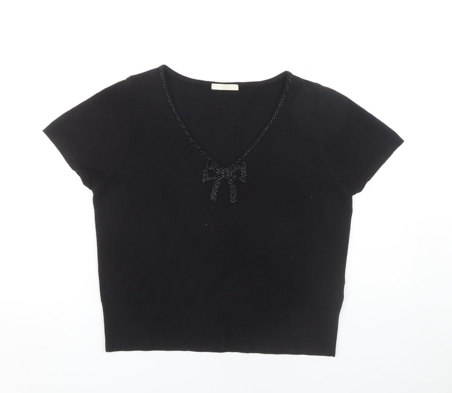 Marks and Spencer Women's Black V-Neck Pullover Jumper