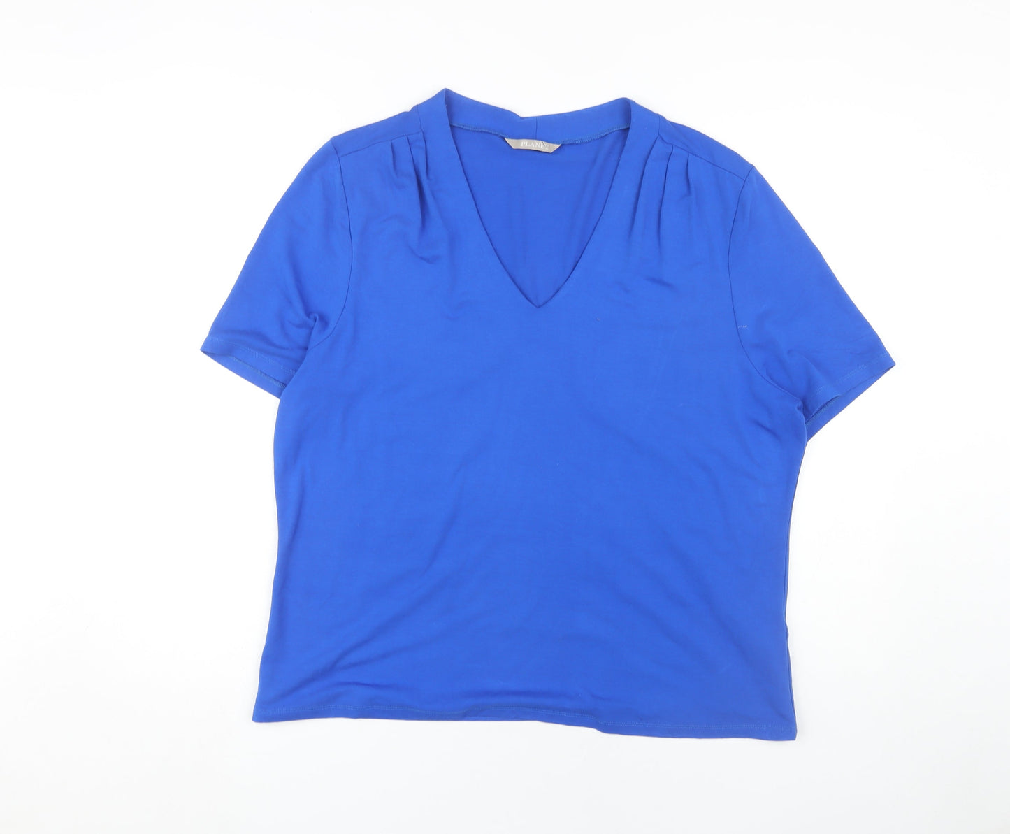 Planet Women's Blue XL V-Neck Basic T-Shirt