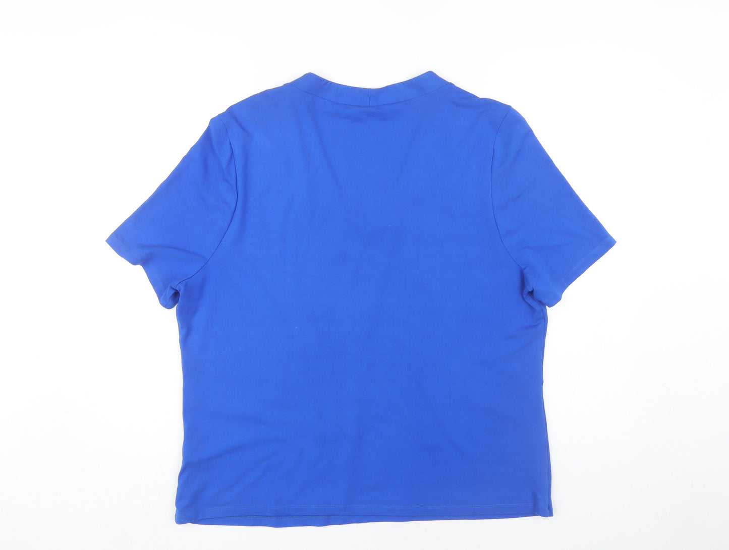 Planet Women's Blue XL V-Neck Basic T-Shirt