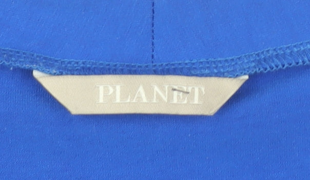 Planet Women's Blue XL V-Neck Basic T-Shirt