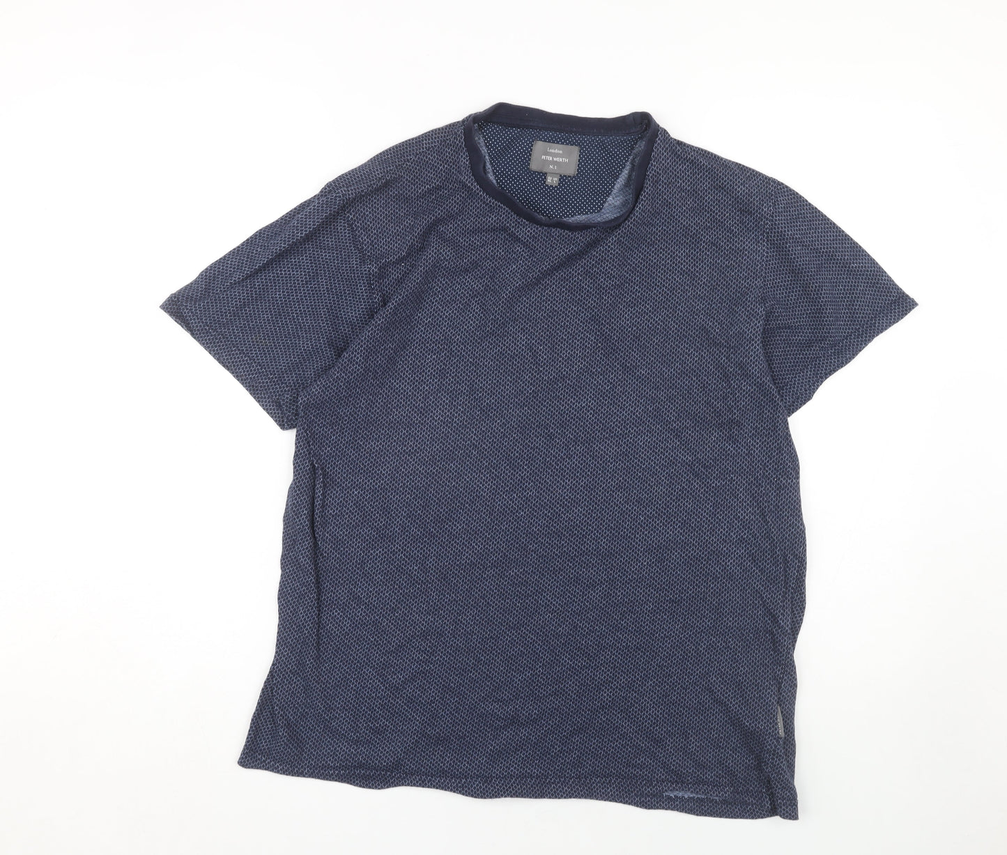 Peter Werth Men's XL Blue Graphic Print T-Shirt