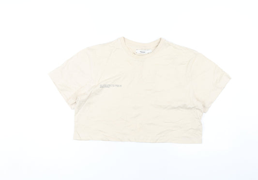 PANGAIA Beige Cropped T-Shirt for Women Size S