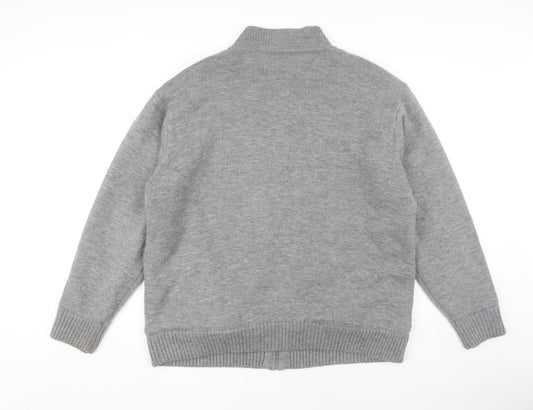 PEGASUS Men's Grey Full Zip 2XL Jumper High Neck