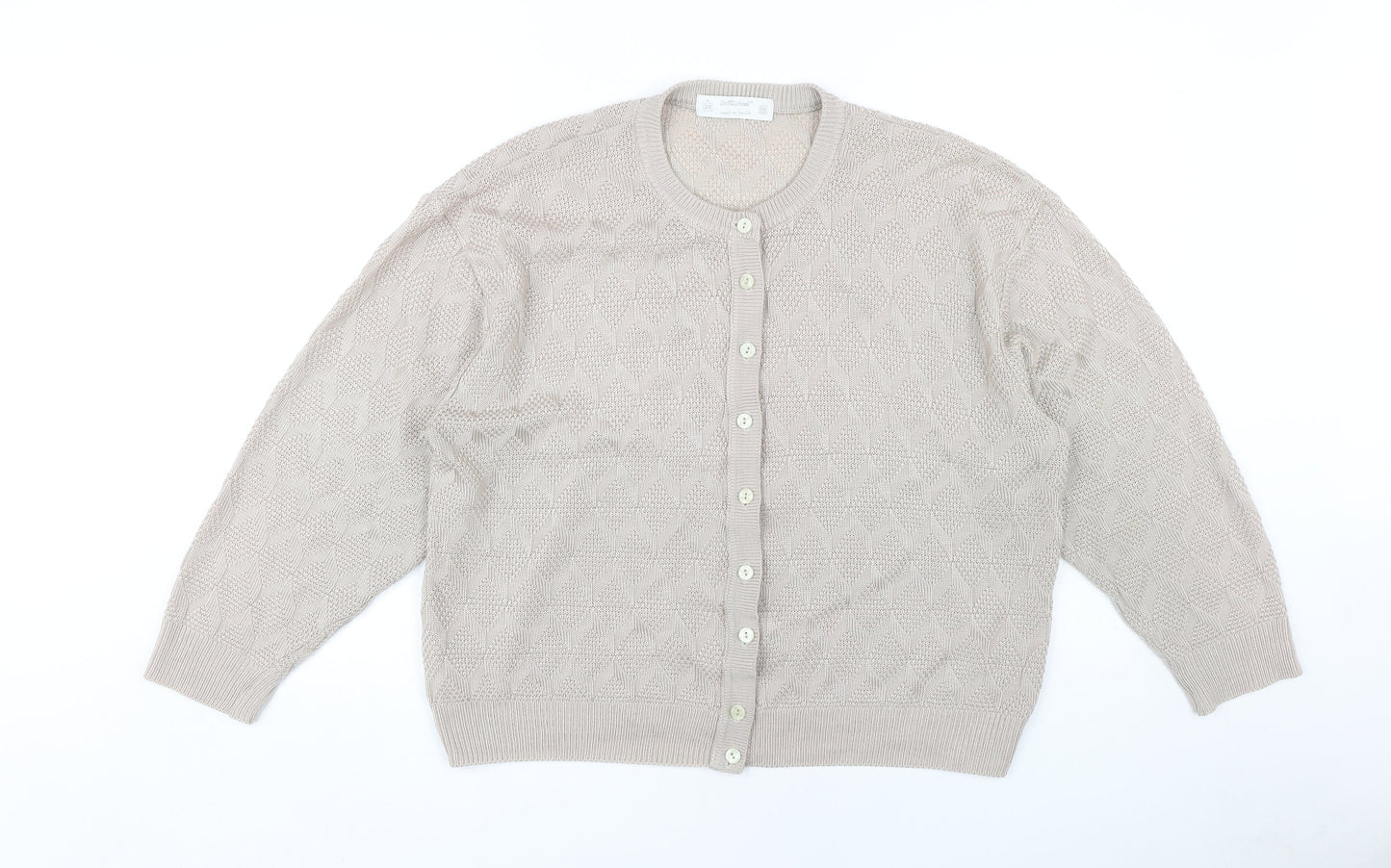 St Michael Womens Beige Wool Cardigan Size 20
