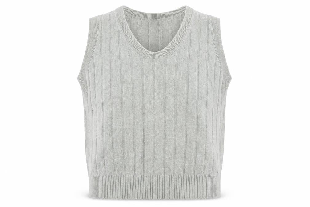 Marks Womens & Spencer Grey V-Neck Sleeveless Vest