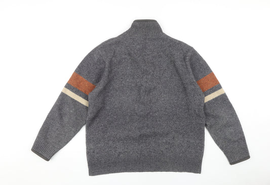 Dunnes Stores Men's Medium Grey High Neck Pullover Jumper